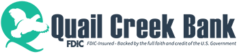 Quail Creek Bank logo, backed by the FDIC