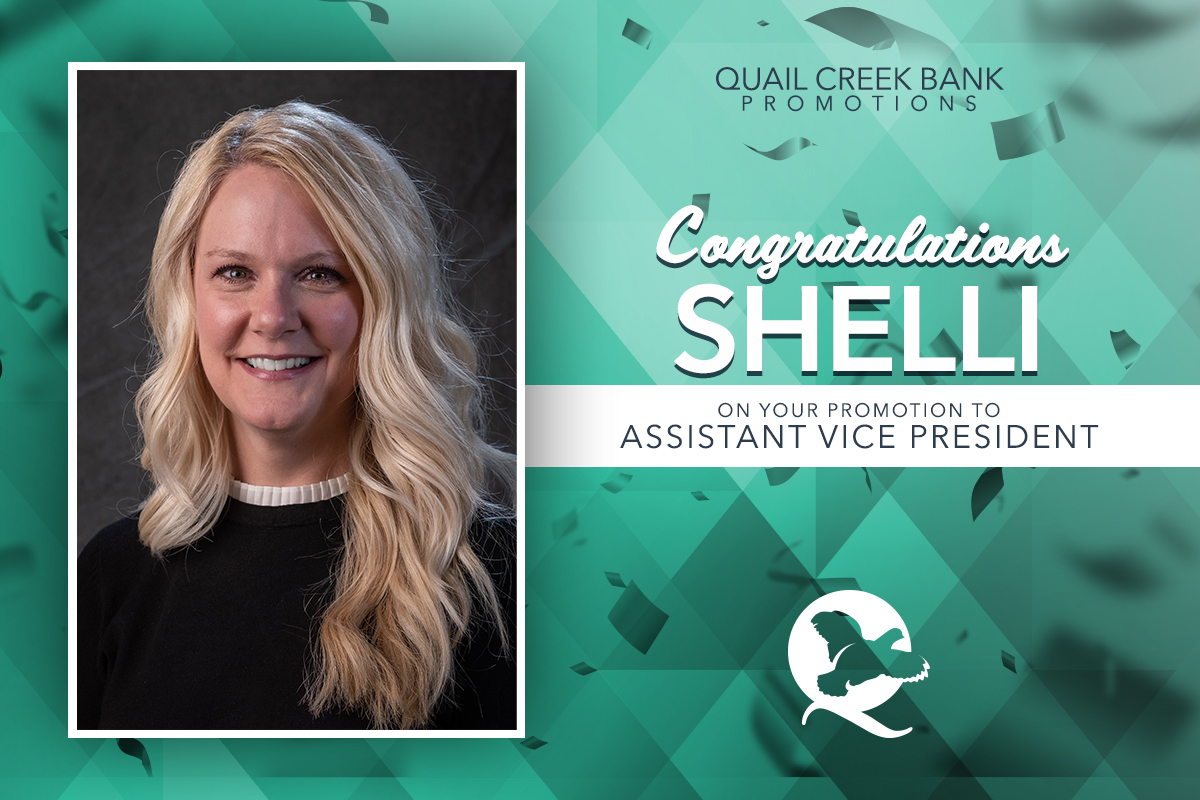 Shelli's recognition for her promotion to Assistant Vice President