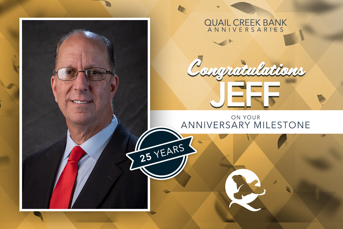 Jeff recognized for 25 years of service at QCB