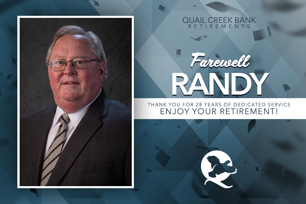 Randy's retirement after 28 years at QCB