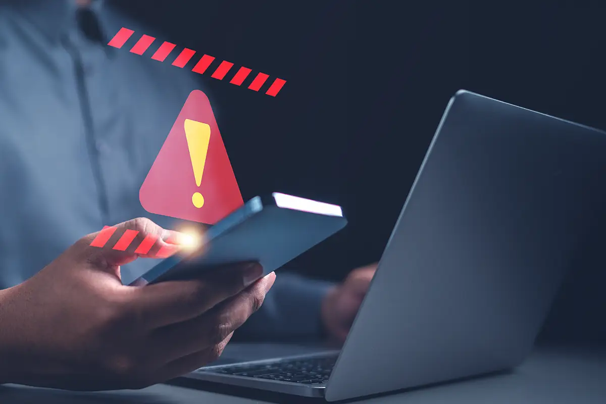 Scam warning while using a computer