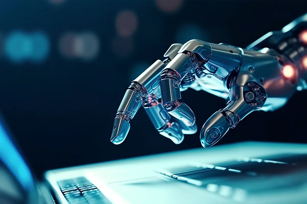 Robot hand using a computer