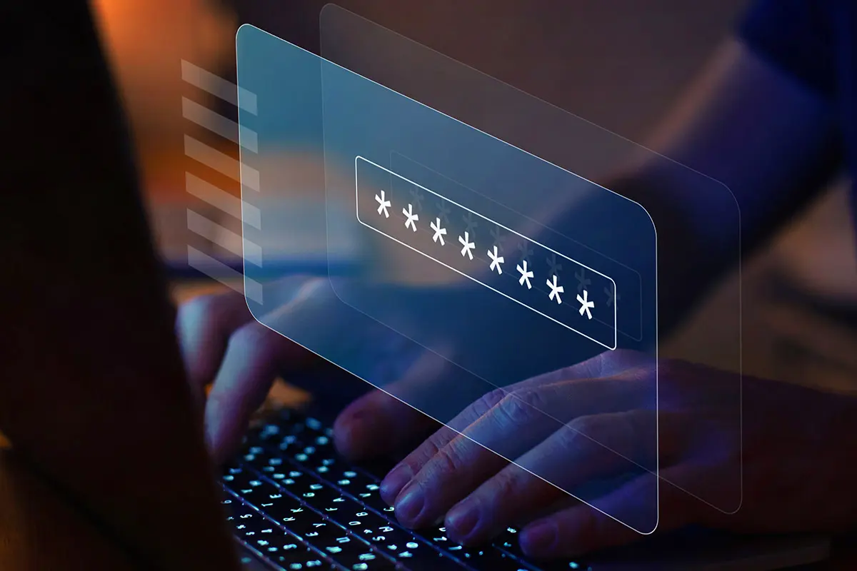 Simulated computer screen showing a password entry form
