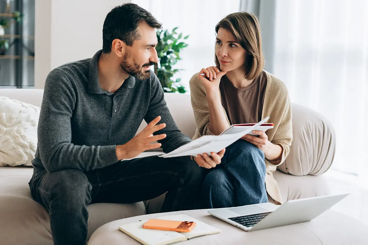 Man and woman having a discussion