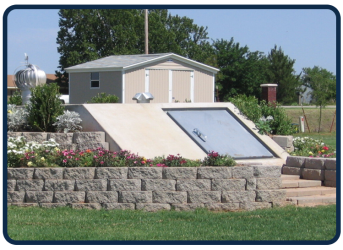 Storm shelter with landscaping